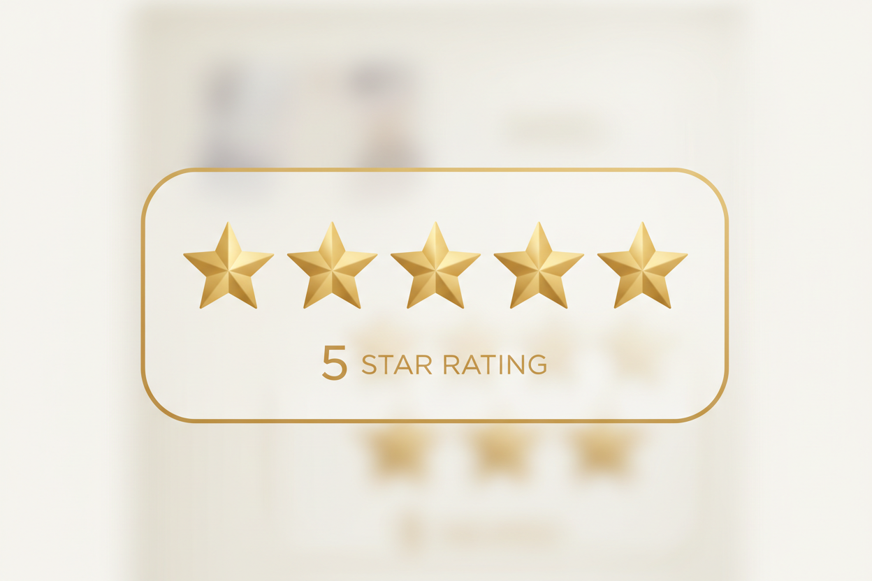 5 star rating badge